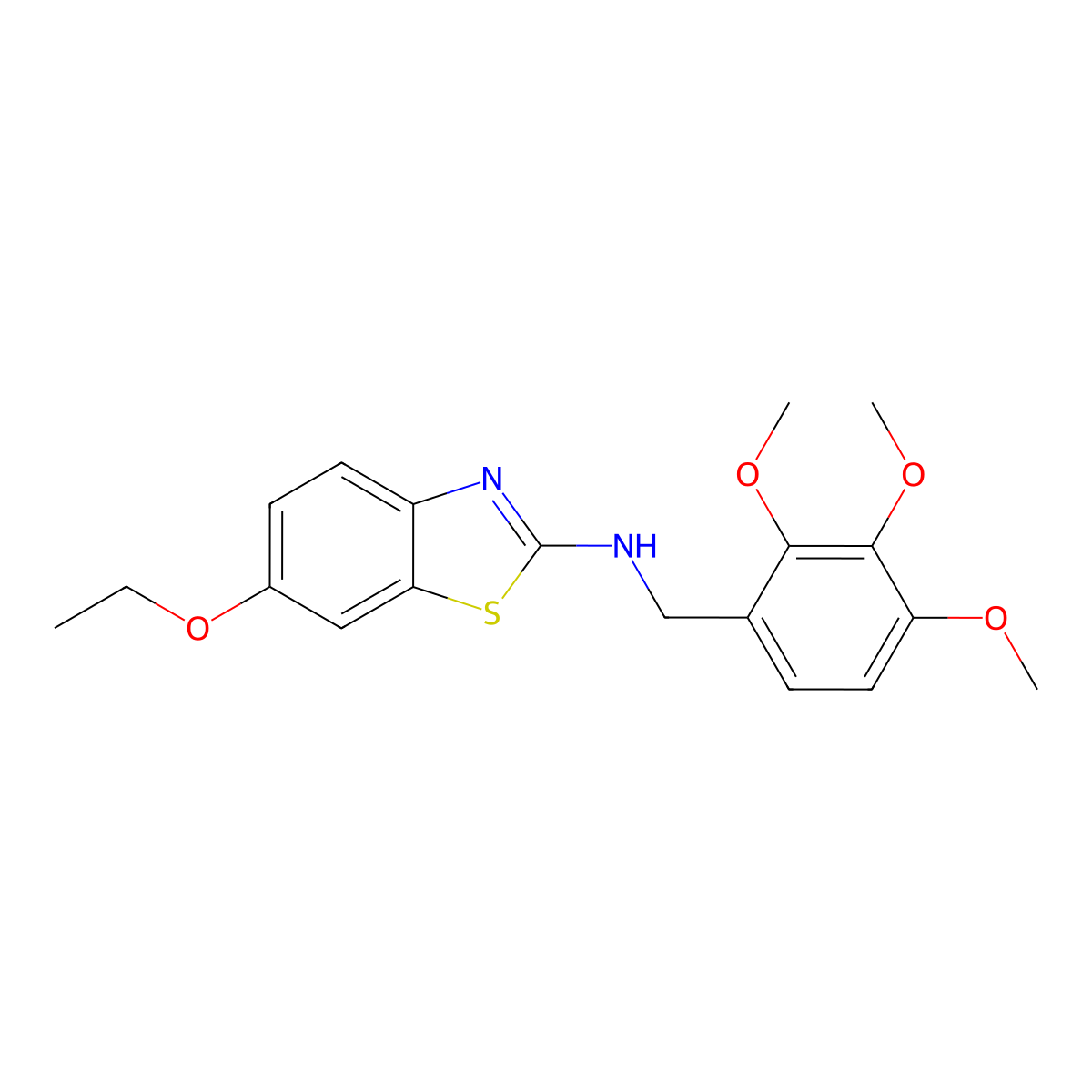 6-ethoxy-N-[(2,3,4-trimethoxyphenyl)methyl]-1,3-benzothiazol-2-amine molecular structure, CAS 723754-26-5