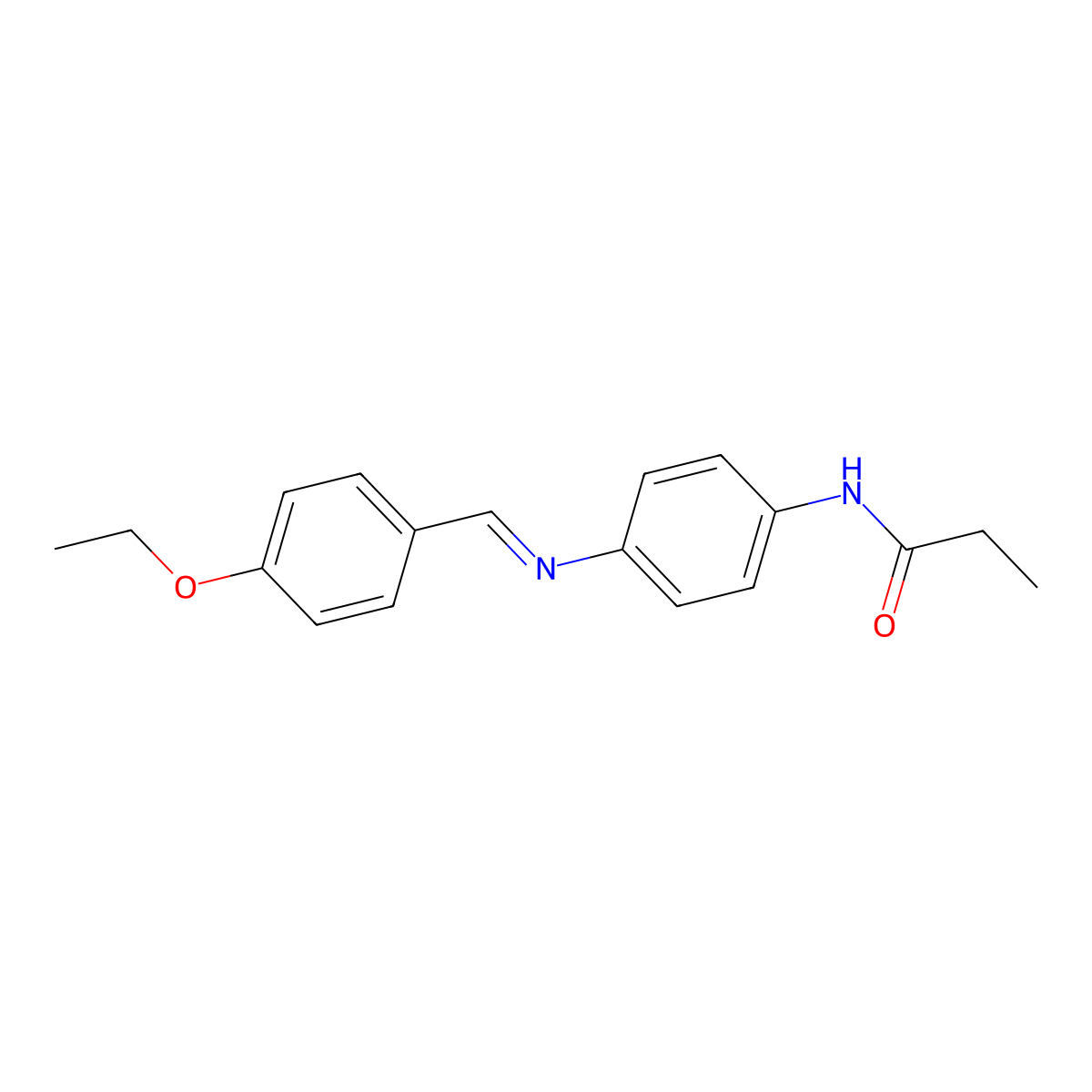 N-{4-[(4-ethoxybenzylidene)amino]phenyl}propanamide molecular structure, CAS 723754-60-7