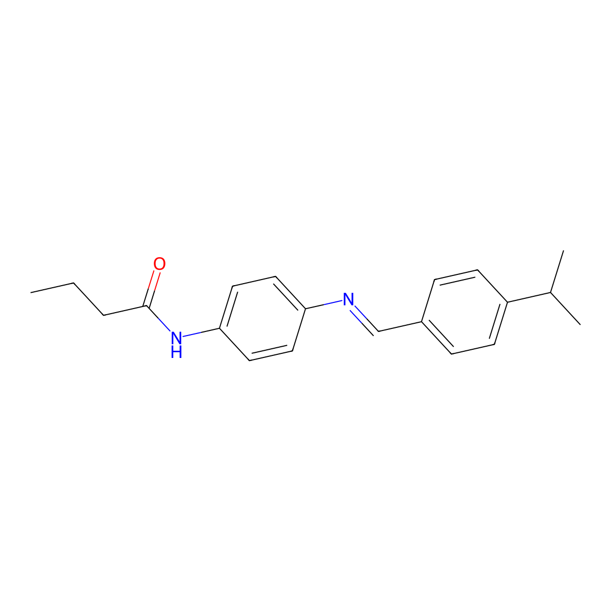 N-{4-[(4-isopropylbenzylidene)amino]phenyl}butanamide molecular structure, CAS 723754-64-1