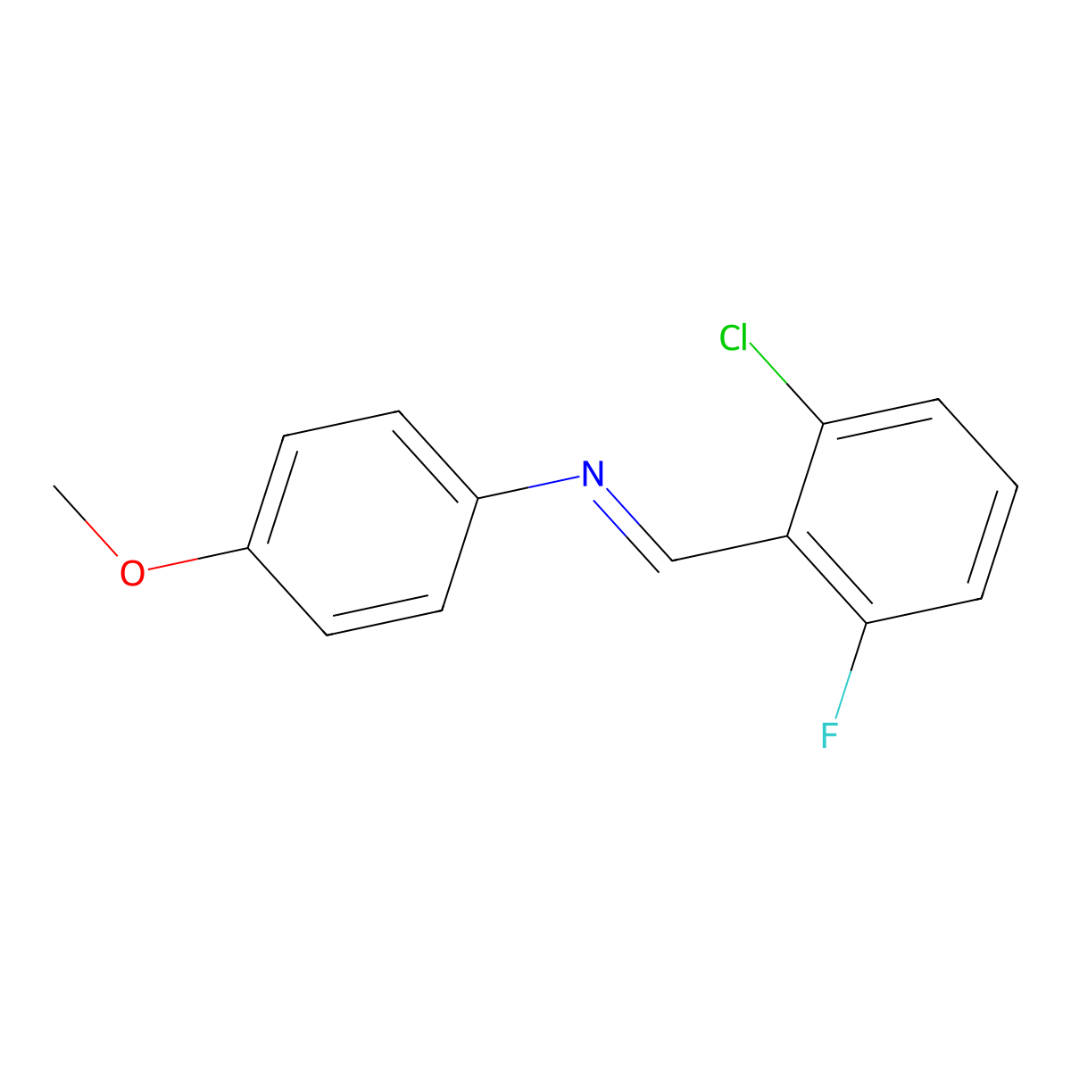 N-(2-chloro-6-fluorobenzylidene)-N-(4-methoxyphenyl)amine molecular structure, CAS 723754-66-3