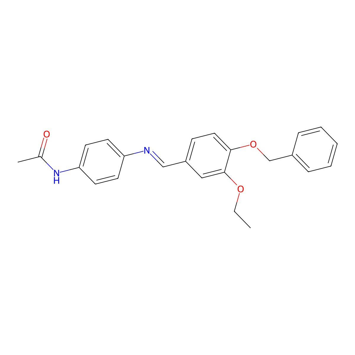N-(4-{[4-(benzyloxy)-3-ethoxybenzylidene]amino}phenyl)acetamide molecular structure, CAS 723754-96-9