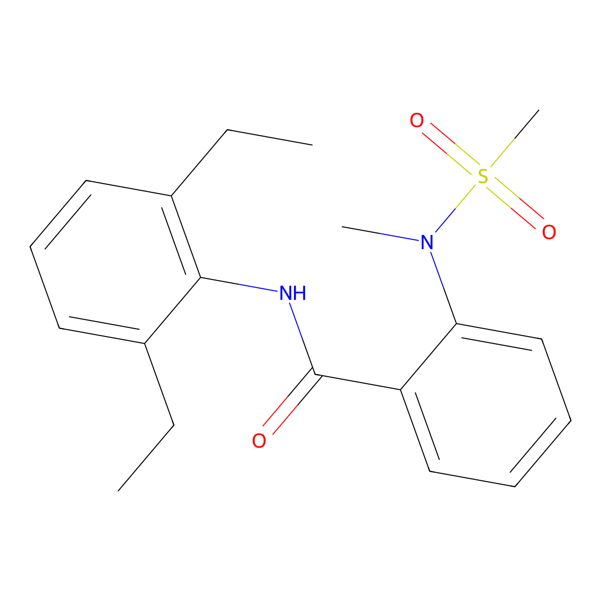 N-(2,6-diethylphenyl)-2-[methyl(methylsulfonyl)amino]benzamide molecular structure, CAS 723755-07-5