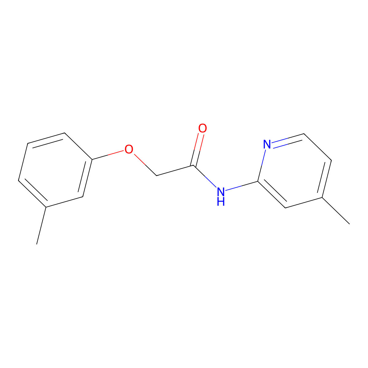 2-(3-methylphenoxy)-N-(4-methylpyridin-2-yl)acetamide molecular structure, CAS 723755-23-5