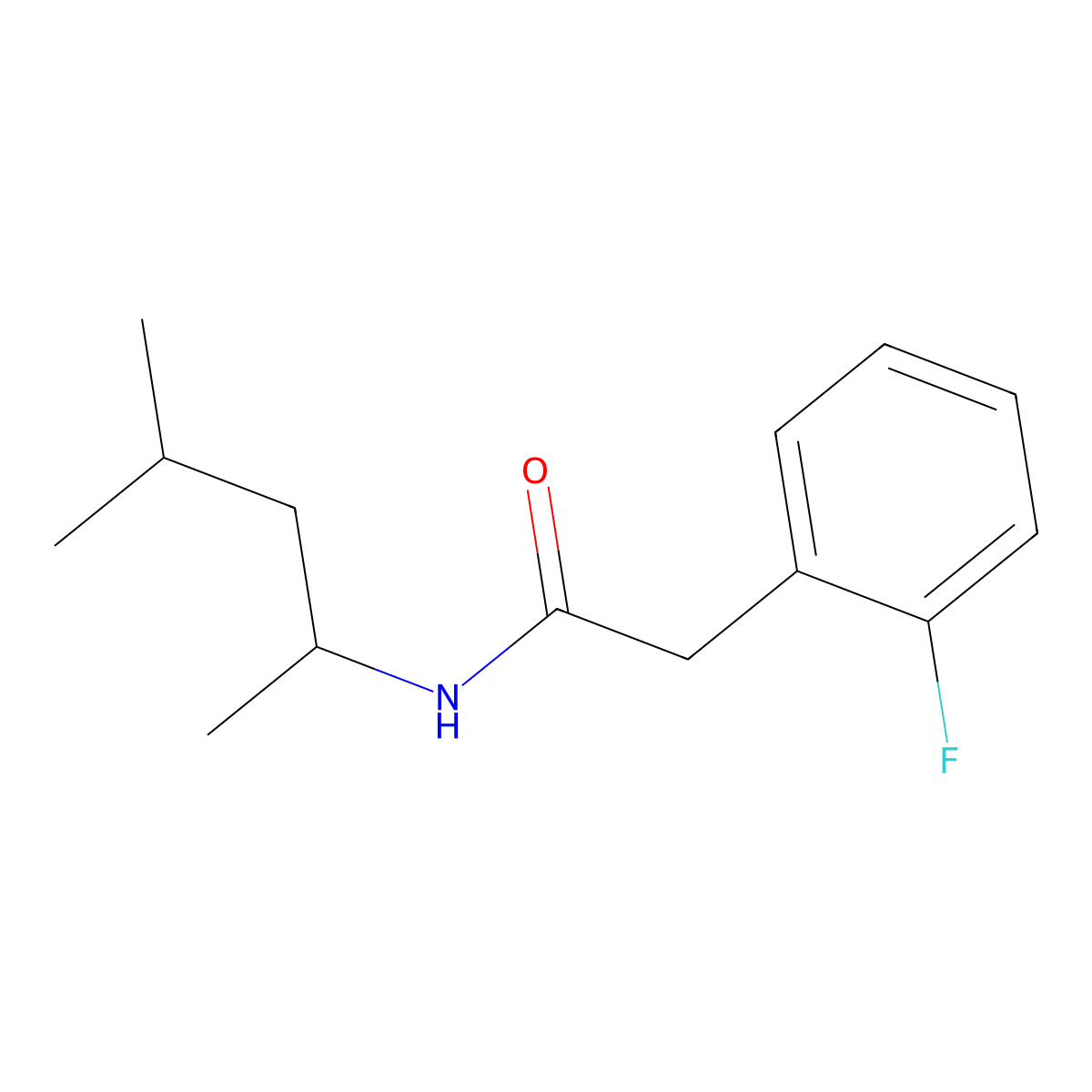 N-(1,3-dimethylbutyl)-2-(2-fluorophenyl)acetamide molecular structure, CAS 723755-39-3