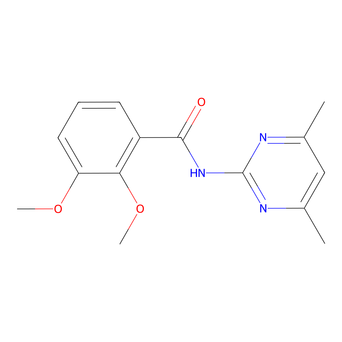 N-(4,6-dimethyl-2-pyrimidinyl)-2,3-dimethoxybenzamide molecular structure, CAS 723755-64-4
