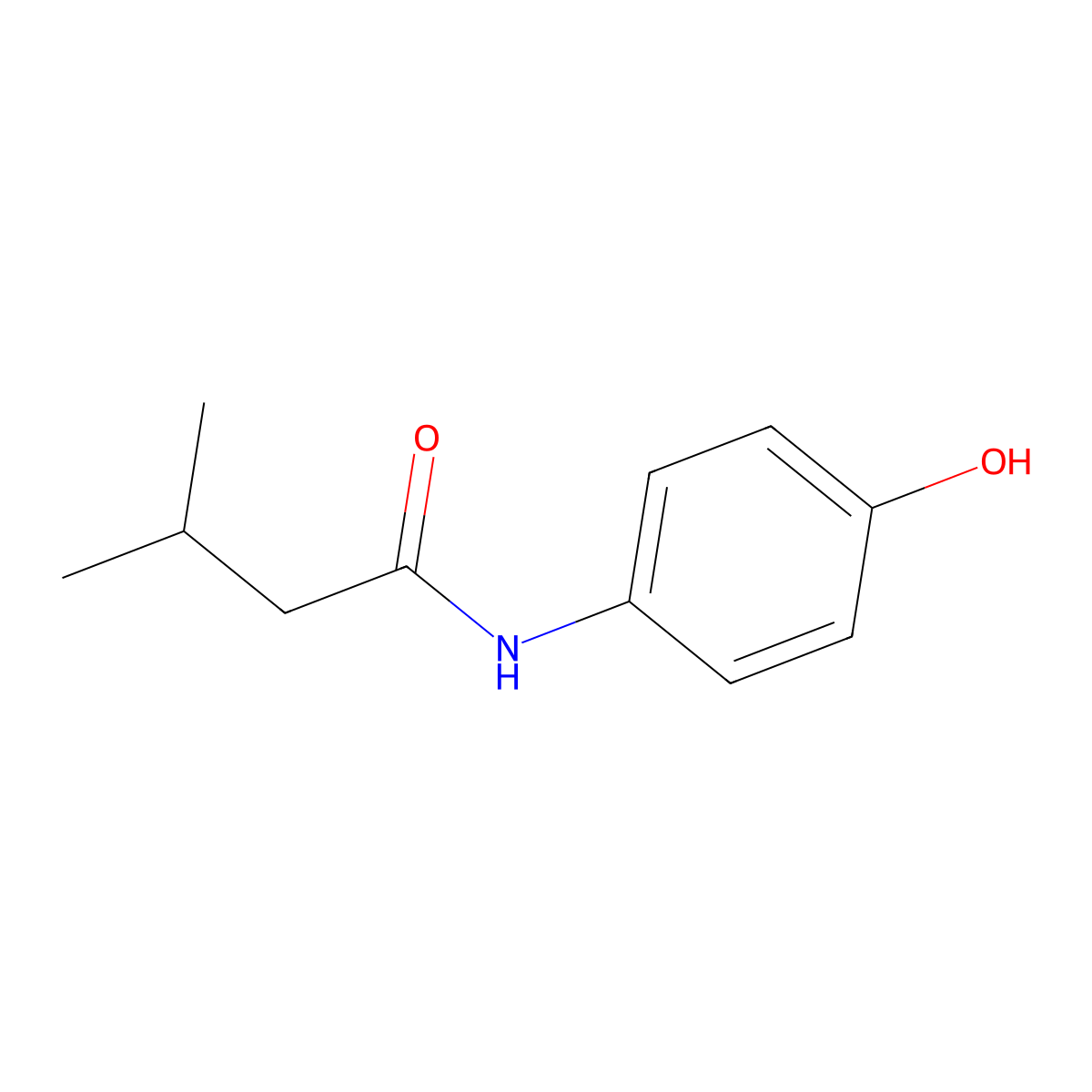 N-(4-hydroxyphenyl)-3-methylbutanamide molecular structure, CAS 723755-75-7