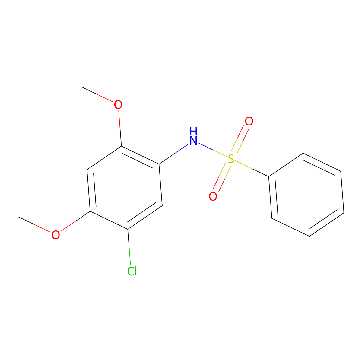 N-(5-chloro-2,4-dimethoxyphenyl)benzenesulfonamide molecular structure, CAS 723756-07-8