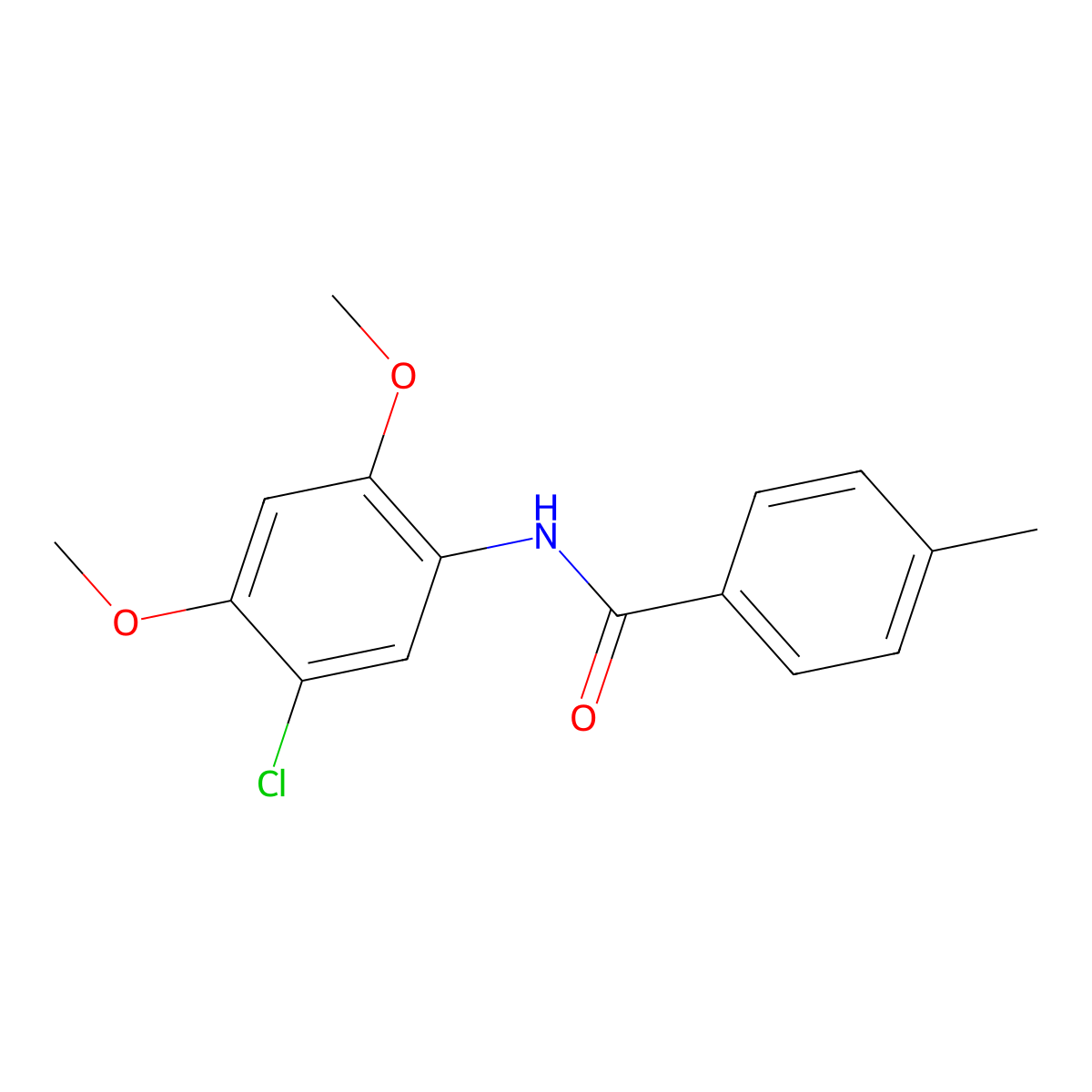 N-(5-Chloro-2,4-dimethoxyphenyl)-4-methylbenzamide molecular structure, CAS 723756-13-6