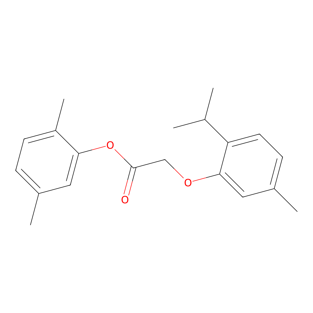 2,5-Dimethylphenyl (2-isopropyl-5-methylphenoxy)acetate molecular structure, CAS 723756-52-3