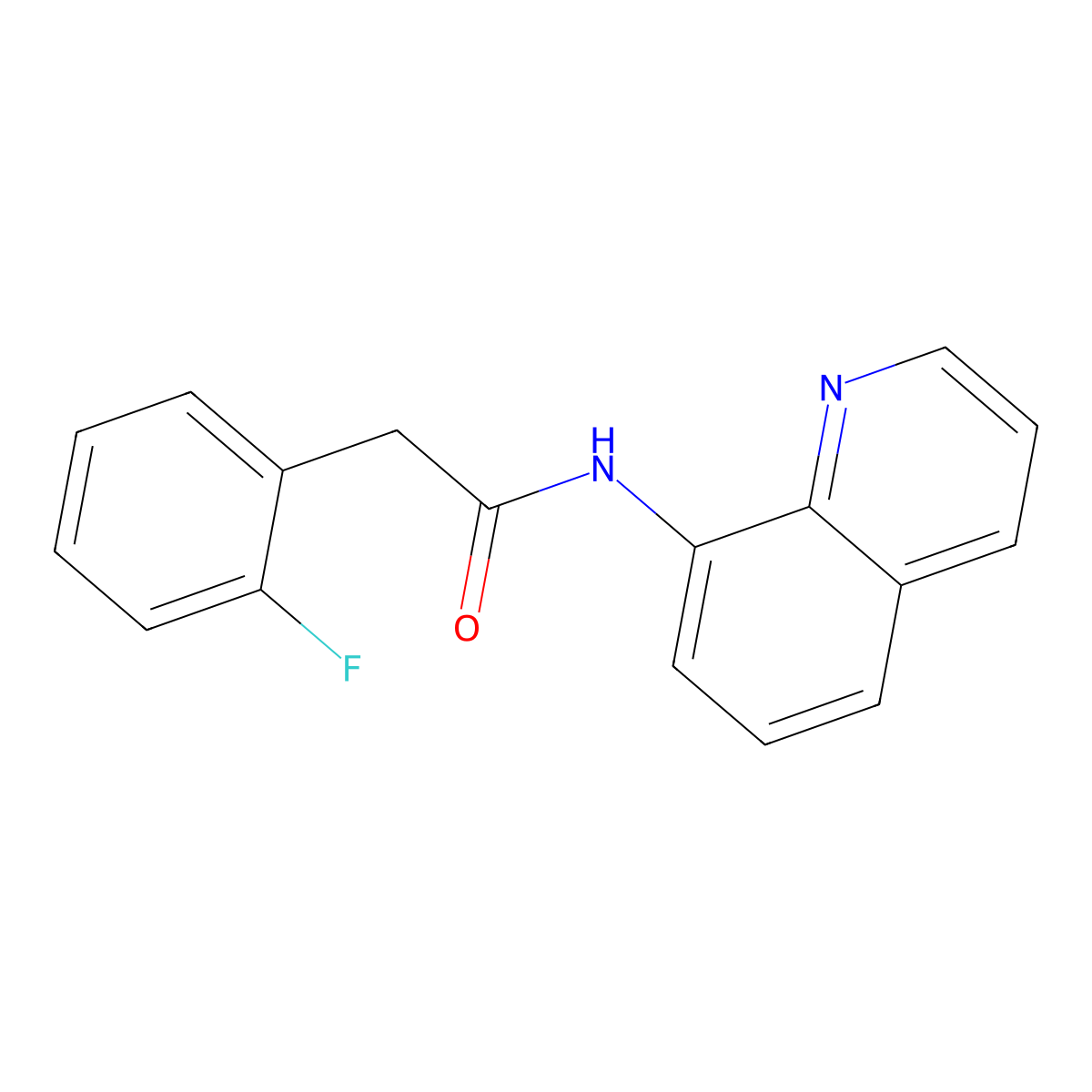 2-(2-fluorophenyl)-N-(8-quinolinyl)acetamide molecular structure, CAS 723756-75-0