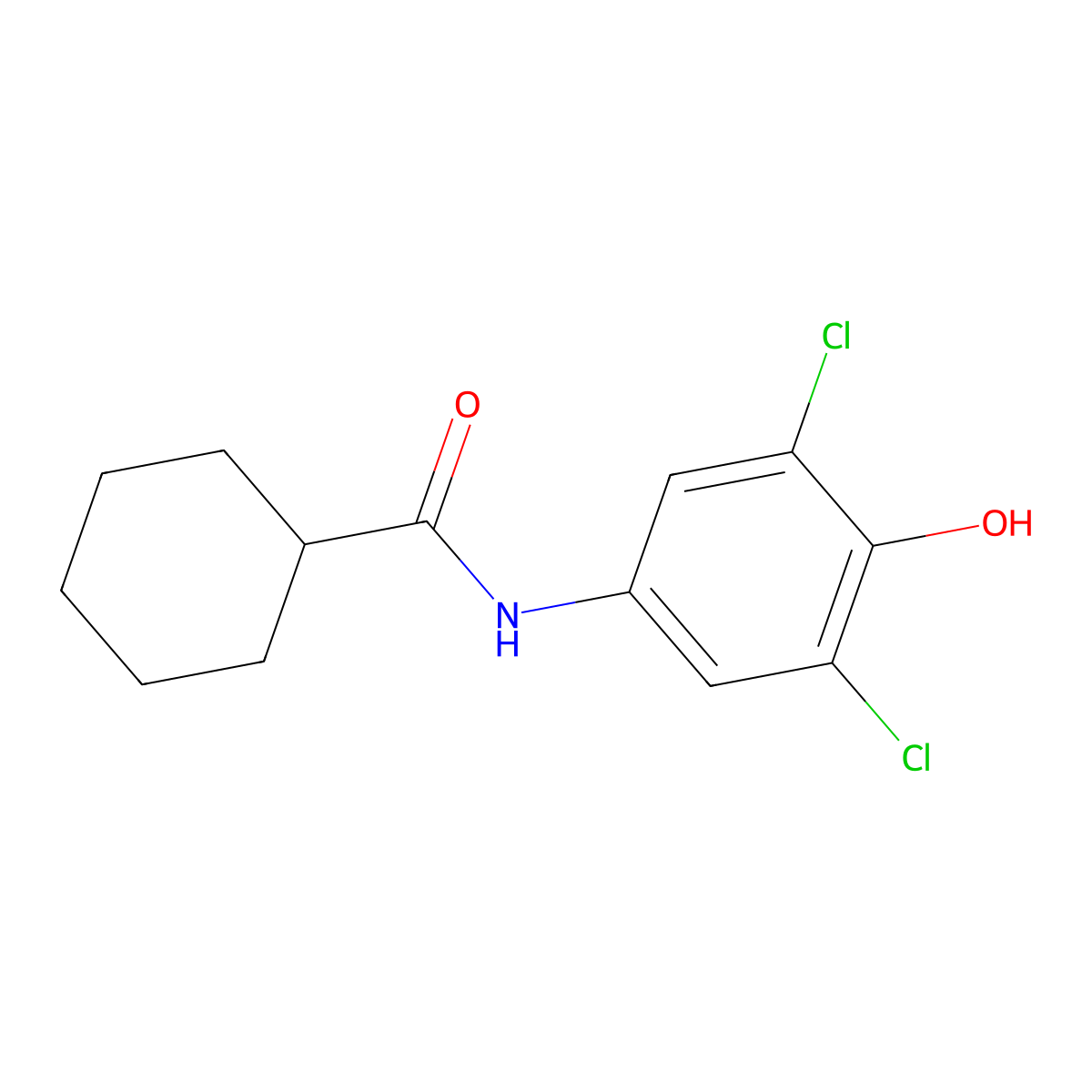 N-(3,5-dichloro-4-hydroxyphenyl)cyclohexanecarboxamide molecular structure, CAS 723757-14-0