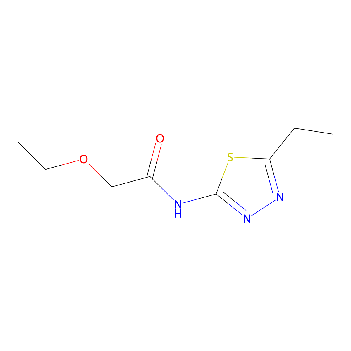 2-ethoxy-N-(5-ethyl-1,3,4-thiadiazol-2-yl)acetamide molecular structure, CAS 723757-34-4