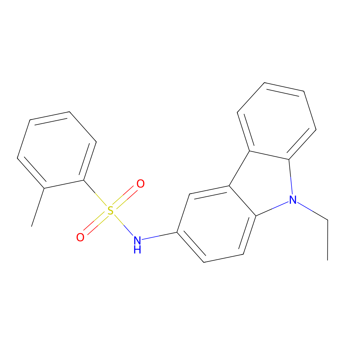 N-(9-ethyl-9H-carbazol-3-yl)-2-methylbenzenesulfonamide molecular structure, CAS 723757-47-9
