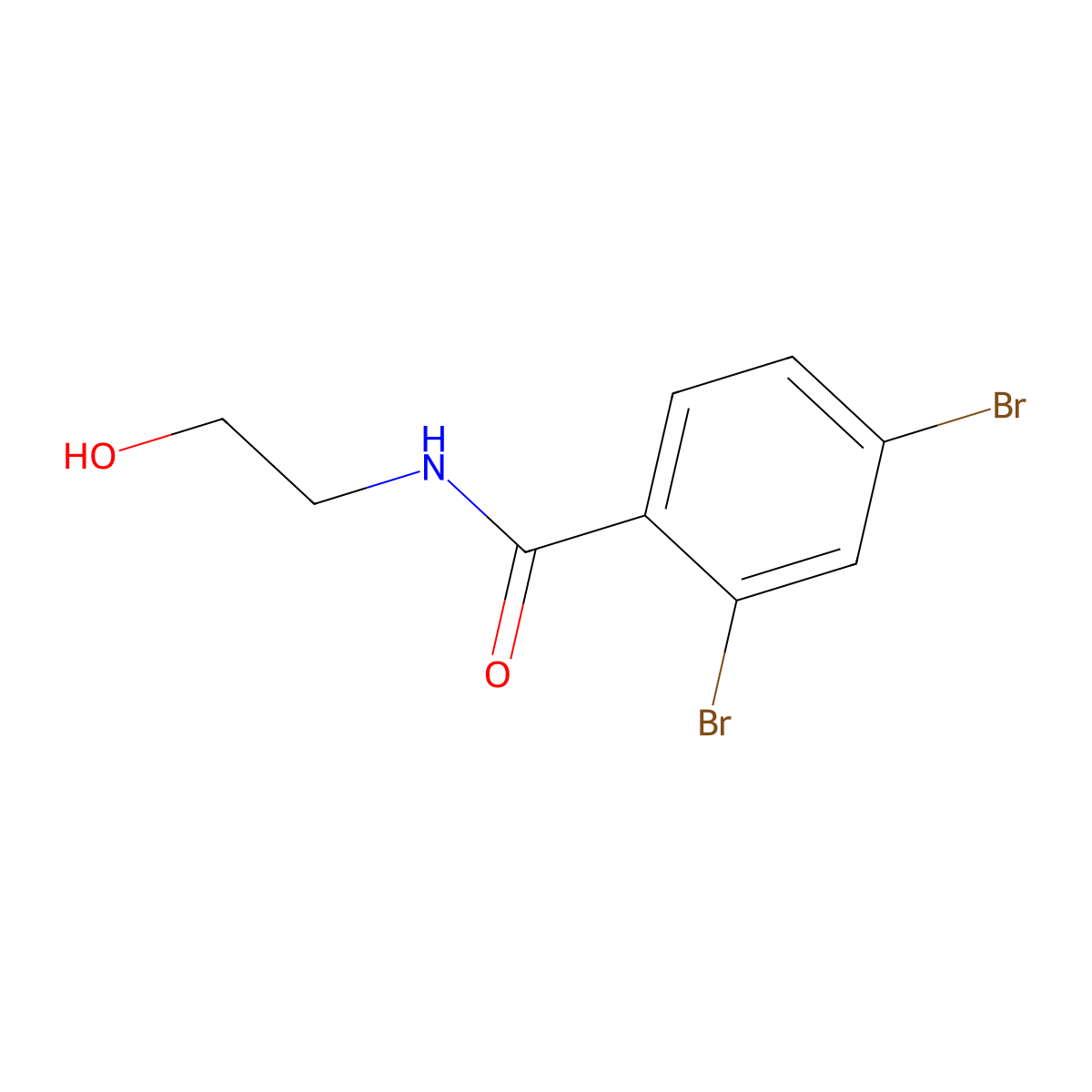 2,4-dibromo-N-(2-hydroxyethyl)benzamide molecular structure, CAS 723757-56-0
