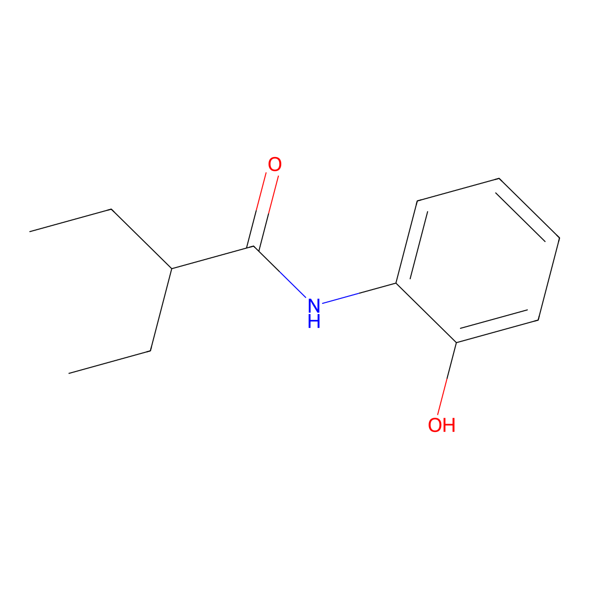2-ethyl-N-(2-hydroxyphenyl)butanamide molecular structure, CAS 723757-74-2