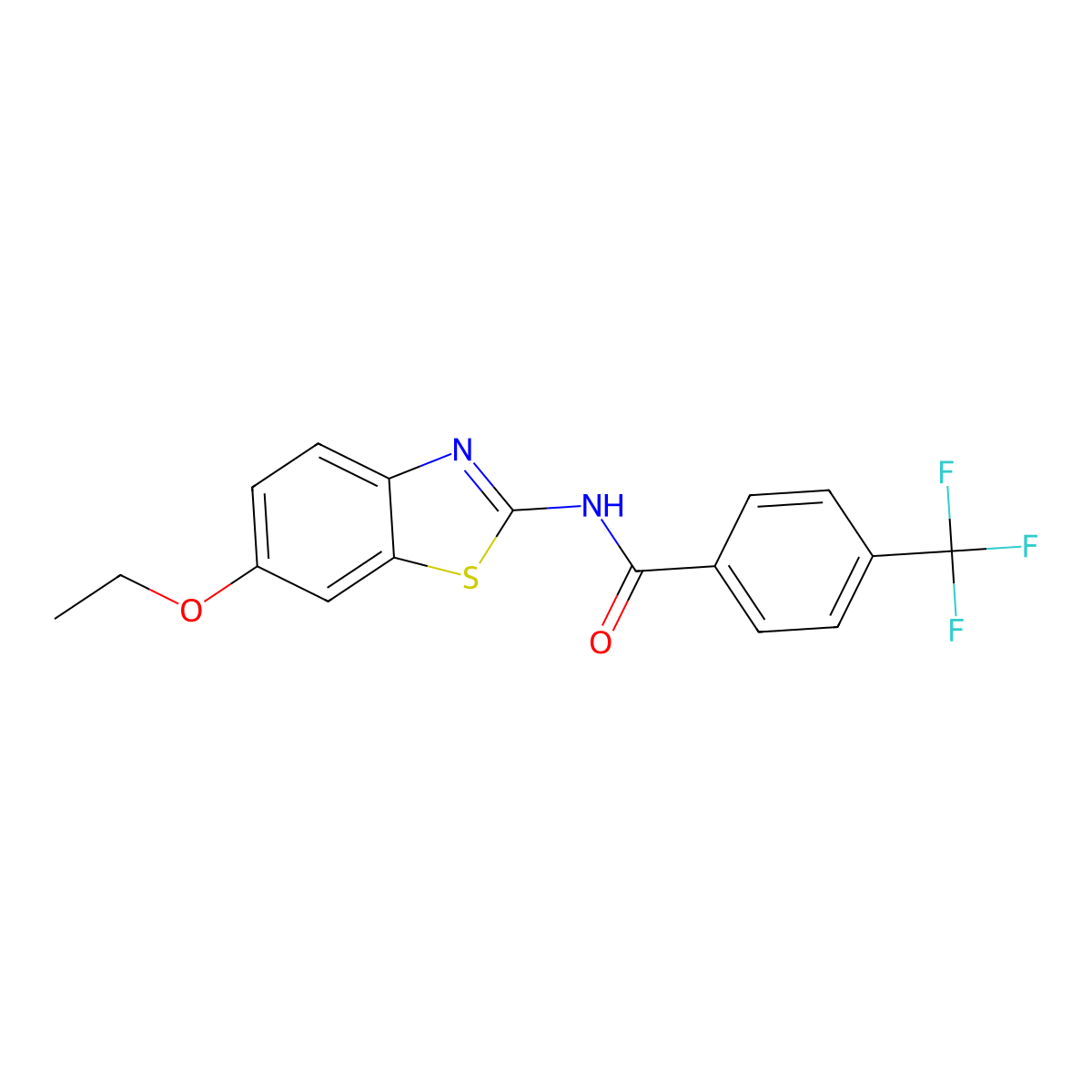 N-(6-ethoxy-1,3-benzothiazol-2-yl)-4-(trifluoromethyl)benzamide molecular structure, CAS 723757-79-7