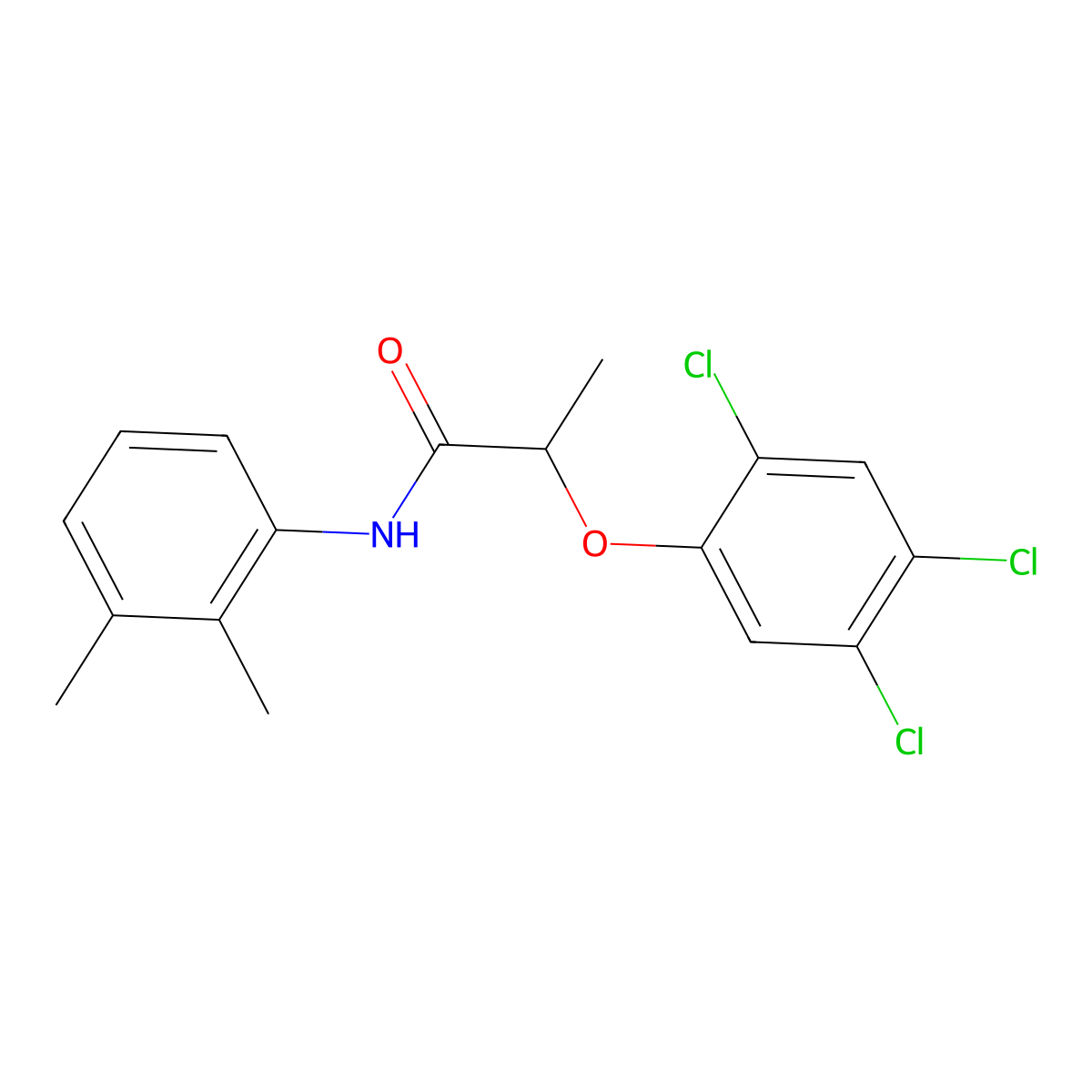 N-(2,3-dimethylphenyl)-2-(2,4,5-trichlorophenoxy)propanamide molecular structure, CAS 723757-91-3