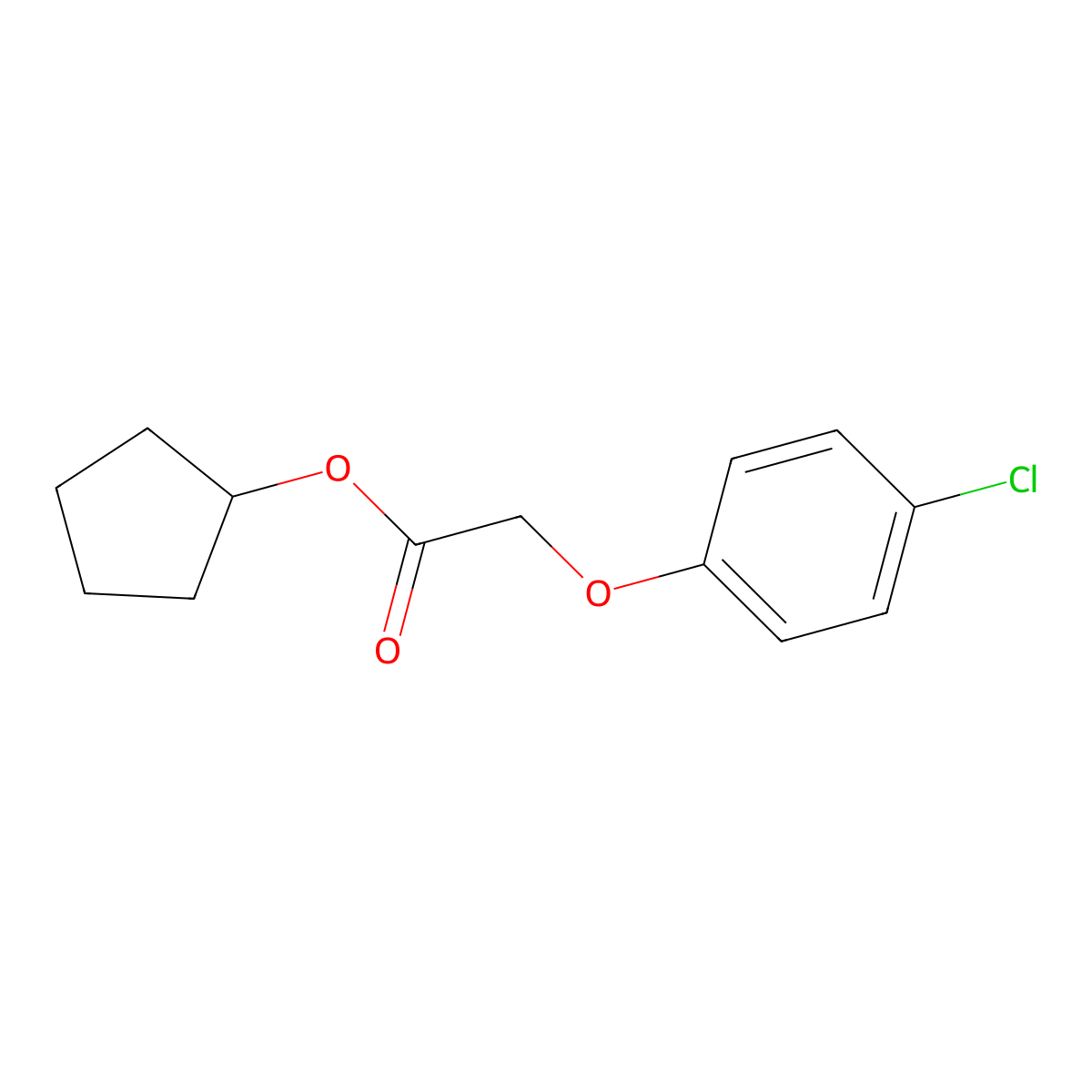 Cyclopentyl(4-chlorophenoxy)acetate molecular structure, CAS 723758-30-3
