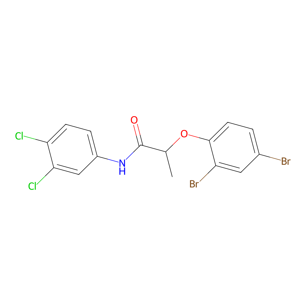 2-(2,4-dibromophenoxy)-N-(3,4-dichlorophenyl)propanamide molecular structure, CAS 723758-55-2