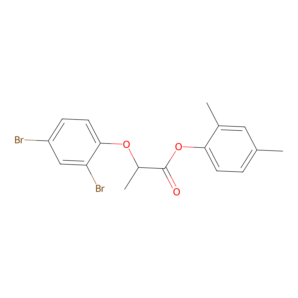 2,4-Dimethylphenyl 2-(2,4-dibromophenoxy)propanoate molecular structure, CAS 723758-57-4
