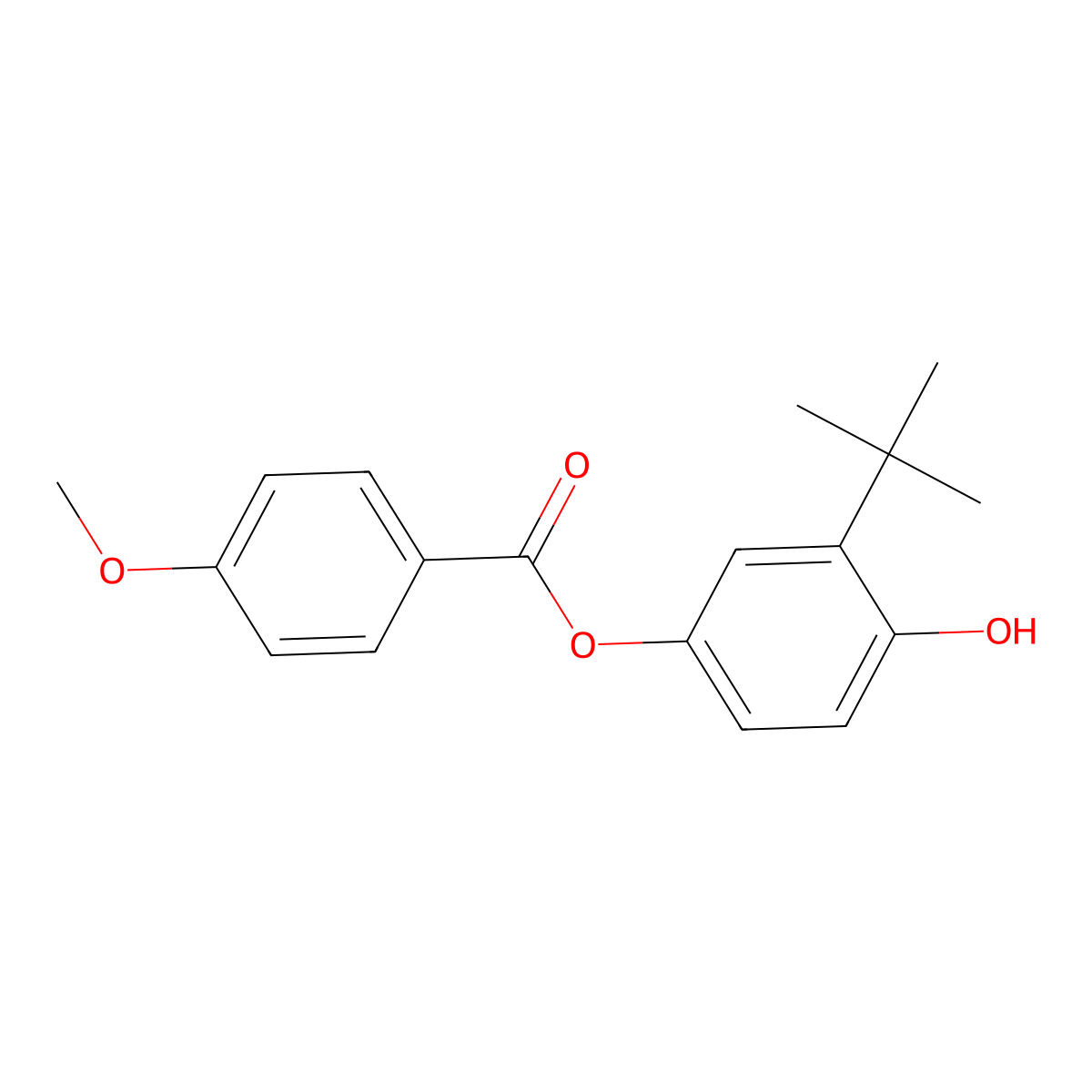 3-Tert-butyl-4-hydroxyphenyl 4-methoxybenzoate molecular structure, CAS 723758-62-1