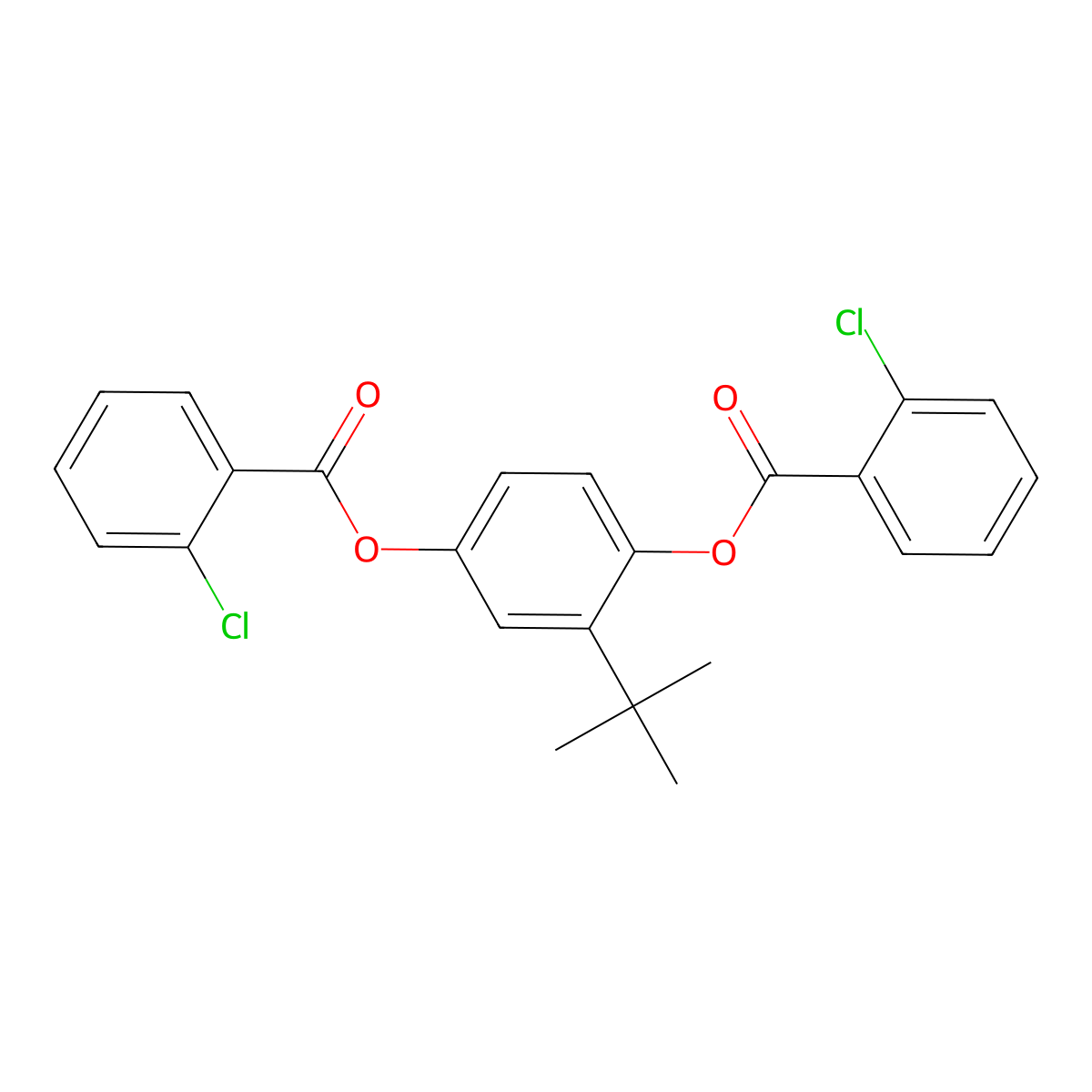 2-Tert-butyl-4-[(2-chlorobenzoyl)oxy]phenyl 2-chlorobenzoate molecular structure, CAS 723758-69-8