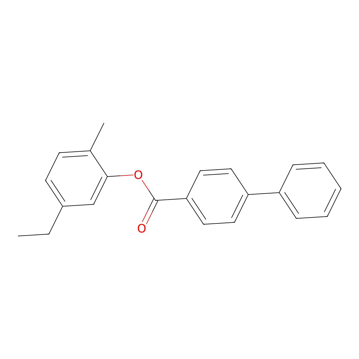 5-Ethyl-2-methylphenyl [1,1'-biphenyl]-4-carboxylate molecular structure, CAS 723758-86-9