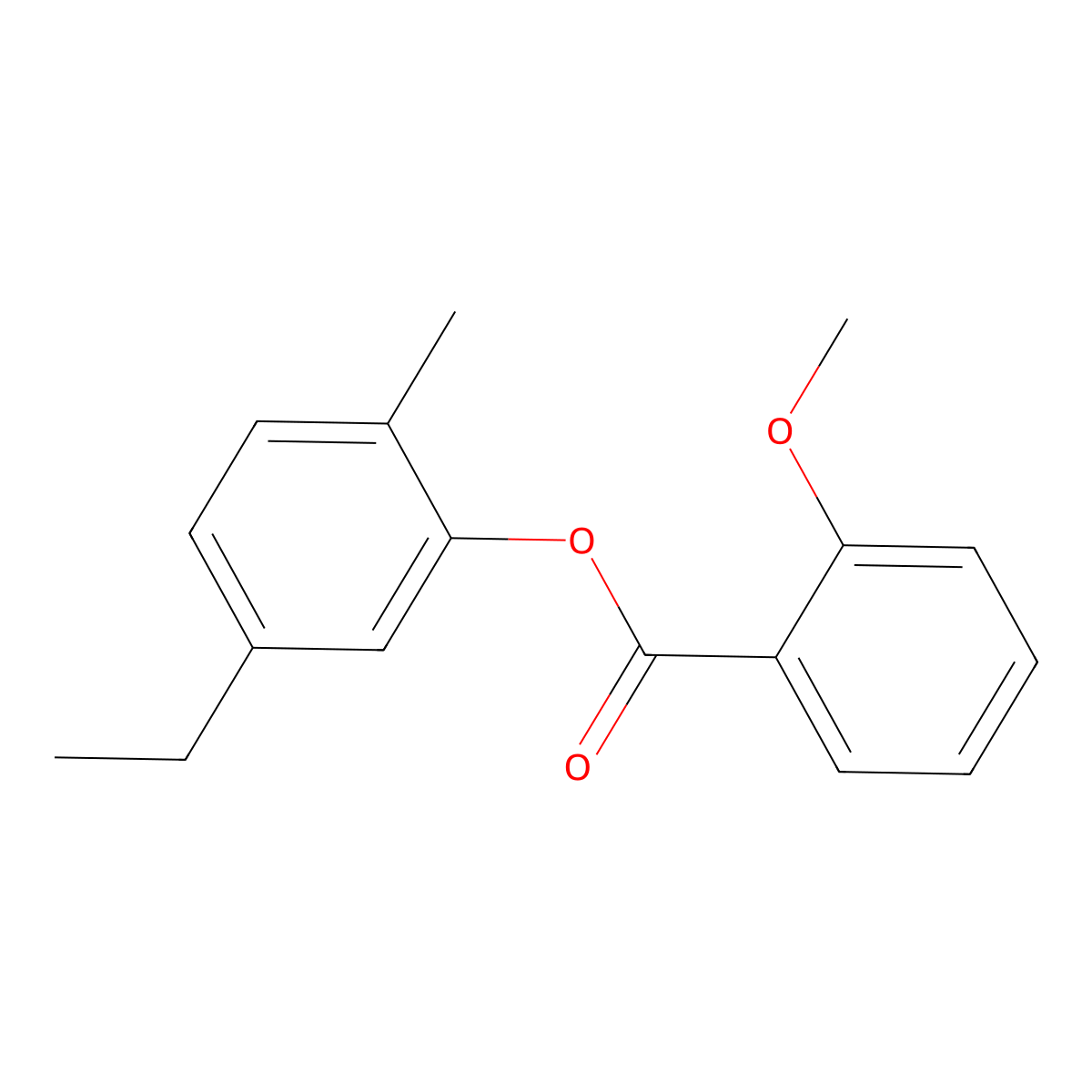 5-Ethyl-2-methylphenyl 2-methoxybenzoate molecular structure, CAS 723759-06-6