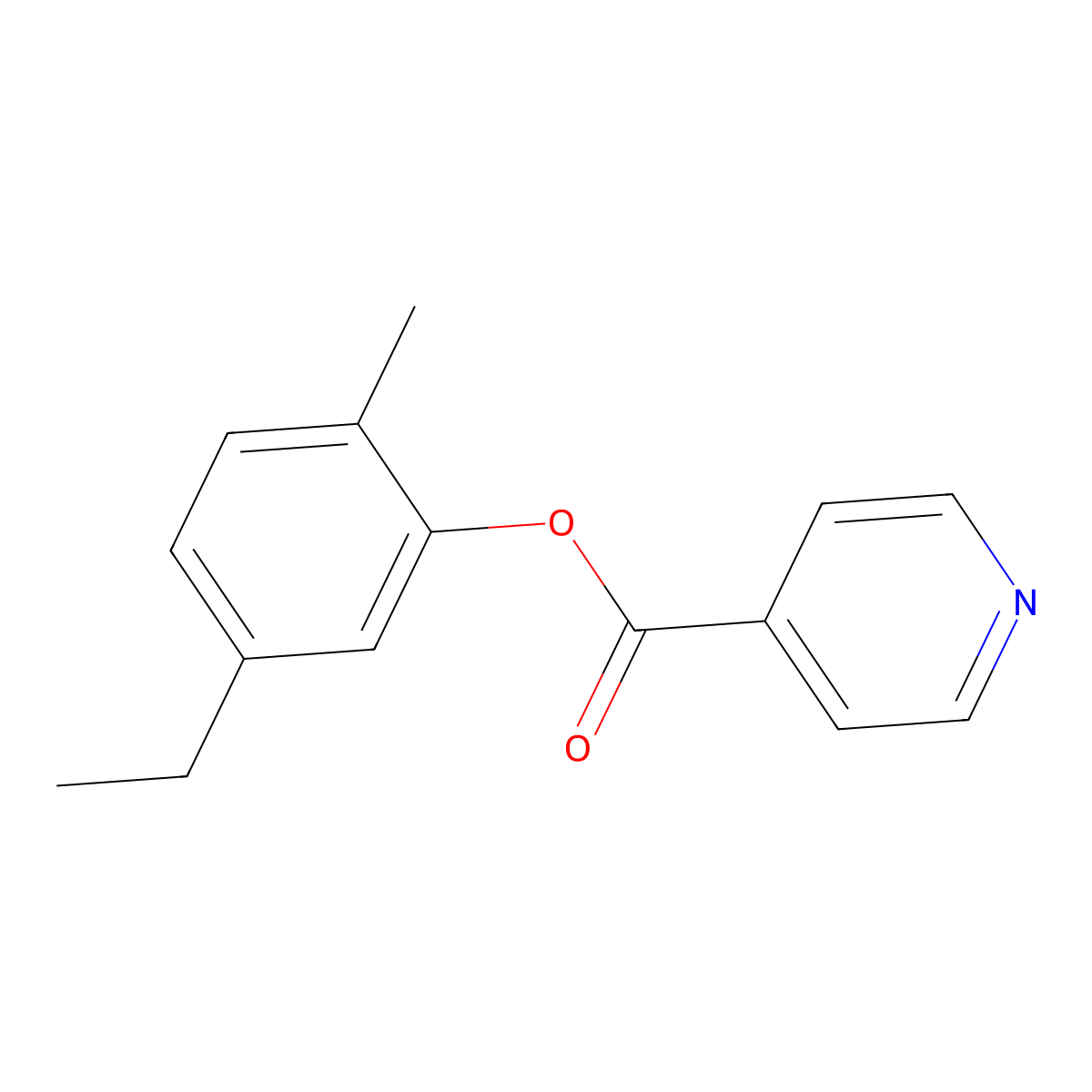 5-Ethyl-2-methylphenyl isonicotinate molecular structure, CAS 723759-39-5