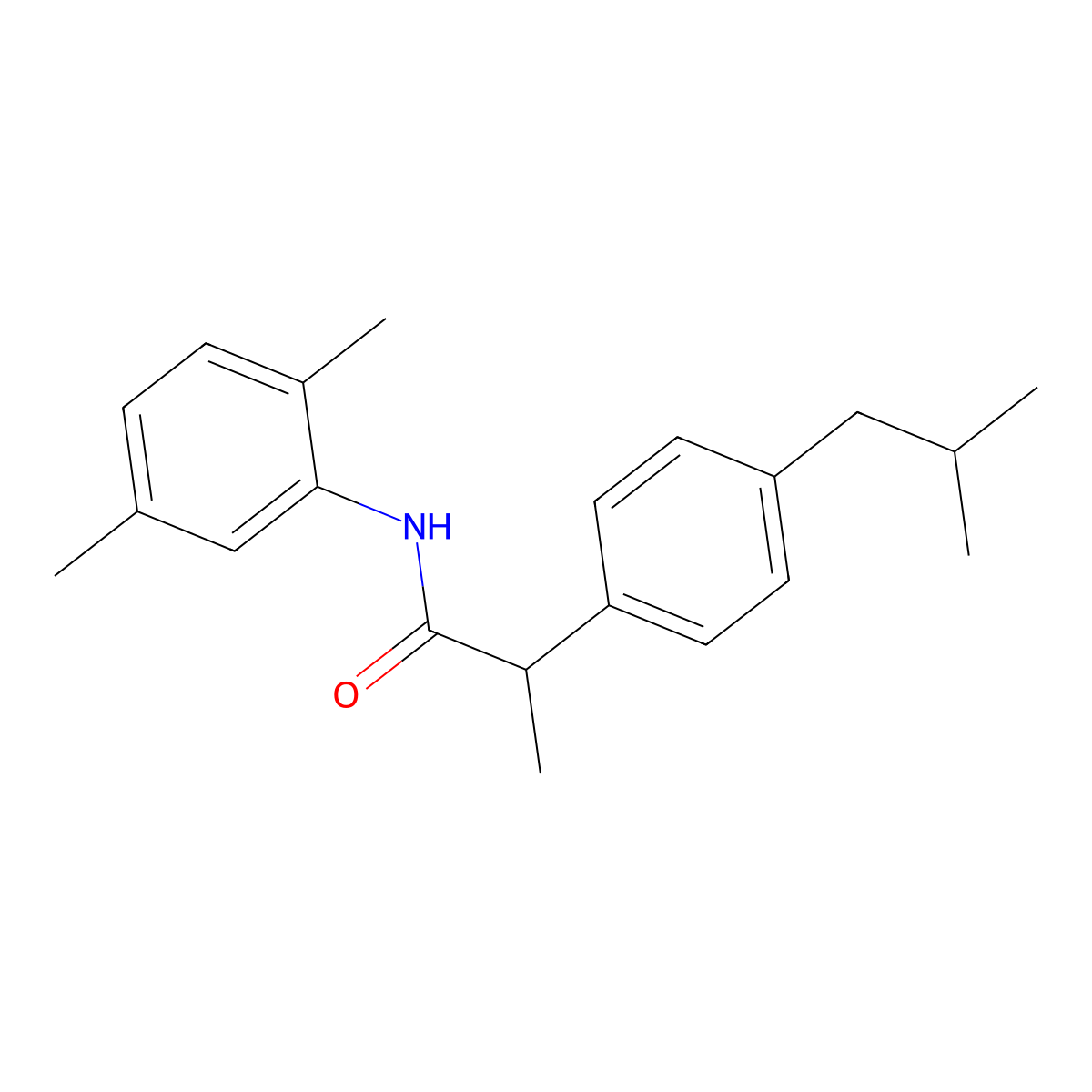 N-(2,5-dimethylphenyl)-2-(4-isobutylphenyl)propanamide molecular structure, CAS 723759-56-6