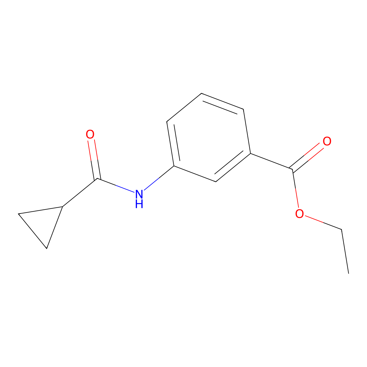 Ethyl 3-(cyclopropanecarboxamido)benzoate molecular structure, CAS 723759-58-8