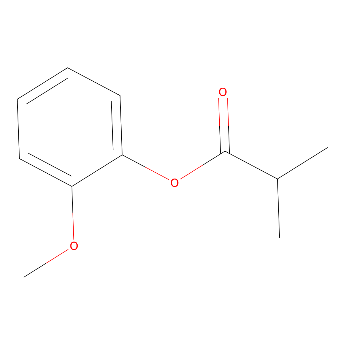Guaiacol isobutyrate molecular structure, CAS 723759-62-4