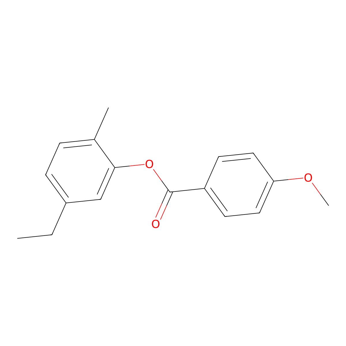 5-Ethyl-2-methylphenyl 4-methoxybenzoate molecular structure, CAS 723759-68-0