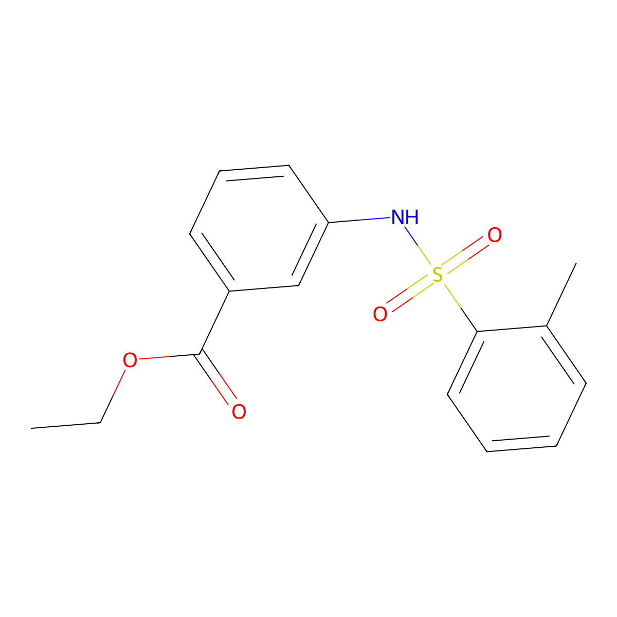 Ethyl 3-{[(2-methylphenyl)sulfonyl]amino}benzoate molecular structure, CAS 723759-80-6
