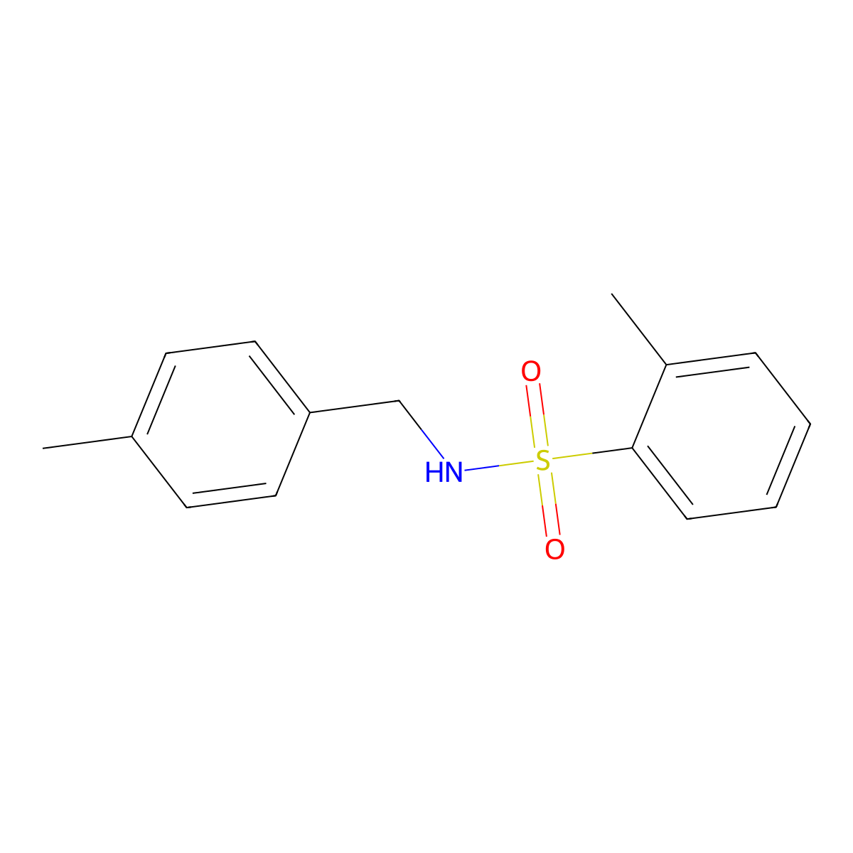 2-methyl-N-(4-methylbenzyl)benzenesulfonamide molecular structure, CAS 723759-91-9