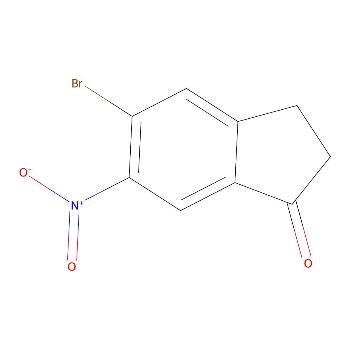 5-bromo-6-nitro-2,3-dihydro-1H-inden-1-one molecular structure, CAS 723760-74-5