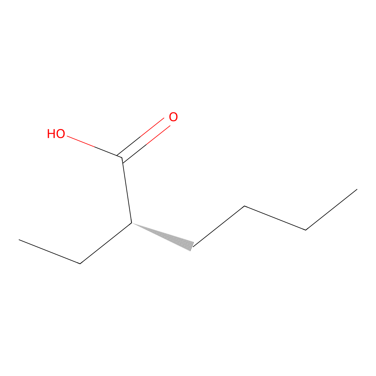 (2S)-2-ethylhexanoic acid molecular structure, CAS 72377-05-0