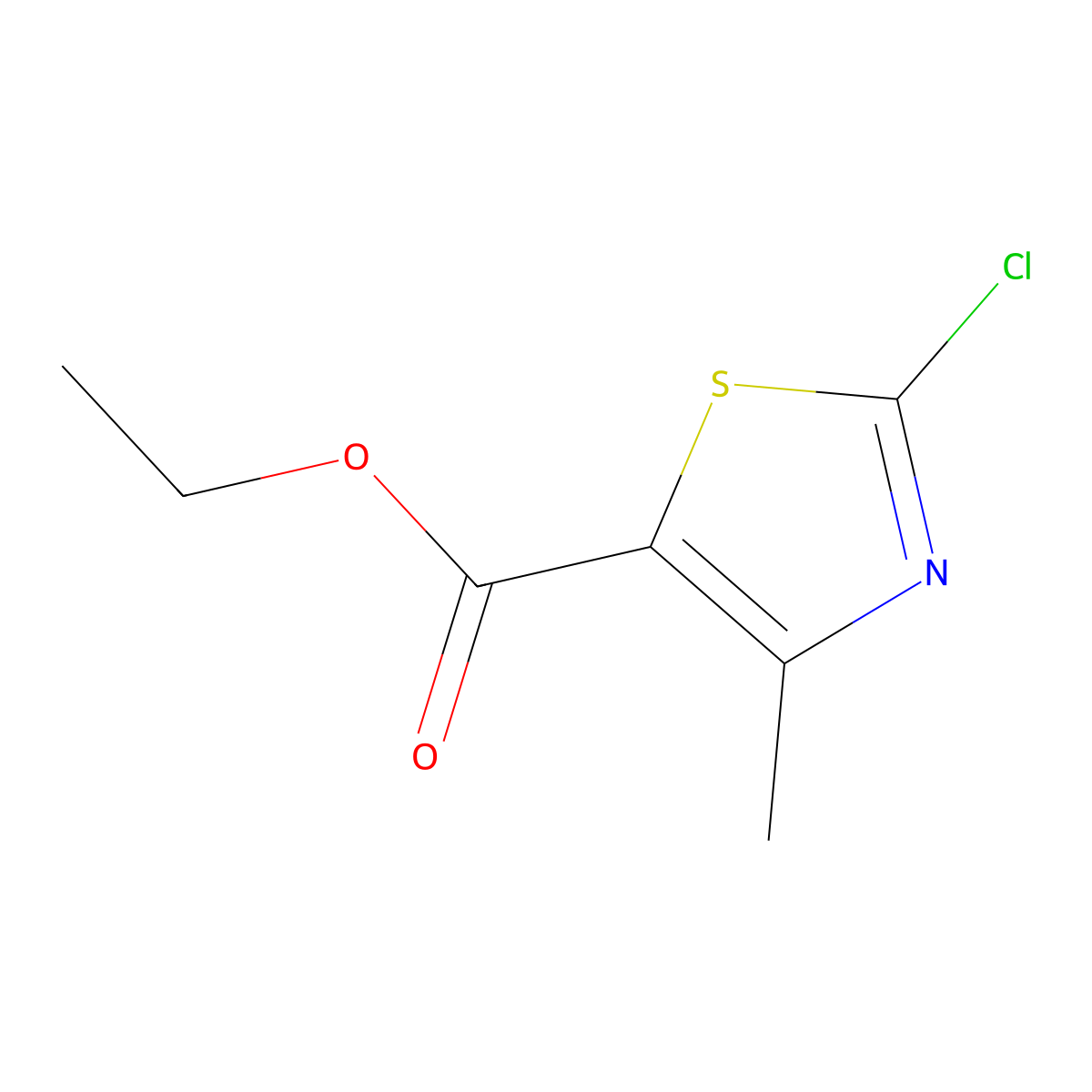 Ethyl 2-chloro-4-methyl-1,3-thiazole-5-carboxylate molecular structure, CAS 7238-62-2