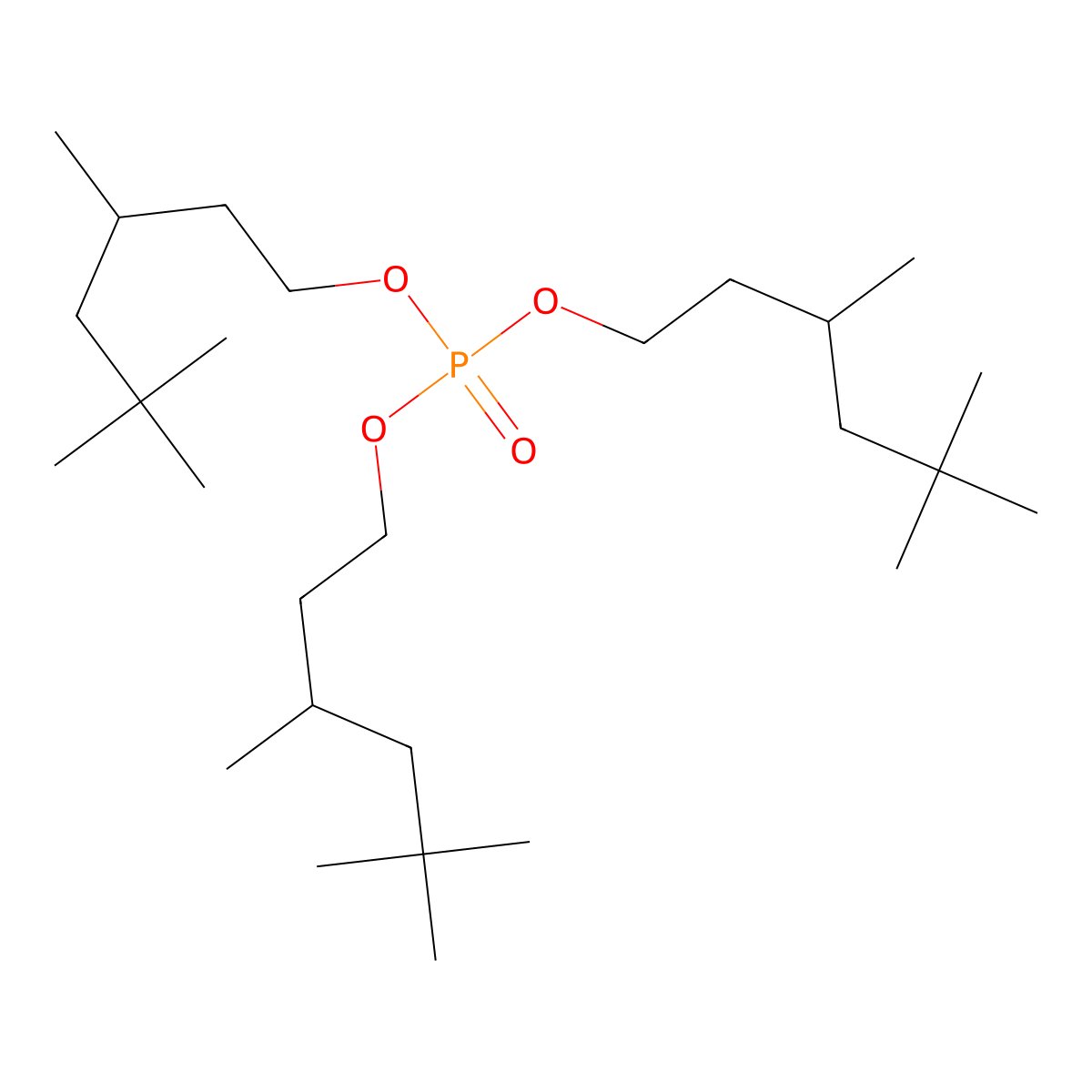 Tris(3,5,5-trimethylhexyl) phosphate molecular structure, CAS 72386-53-9