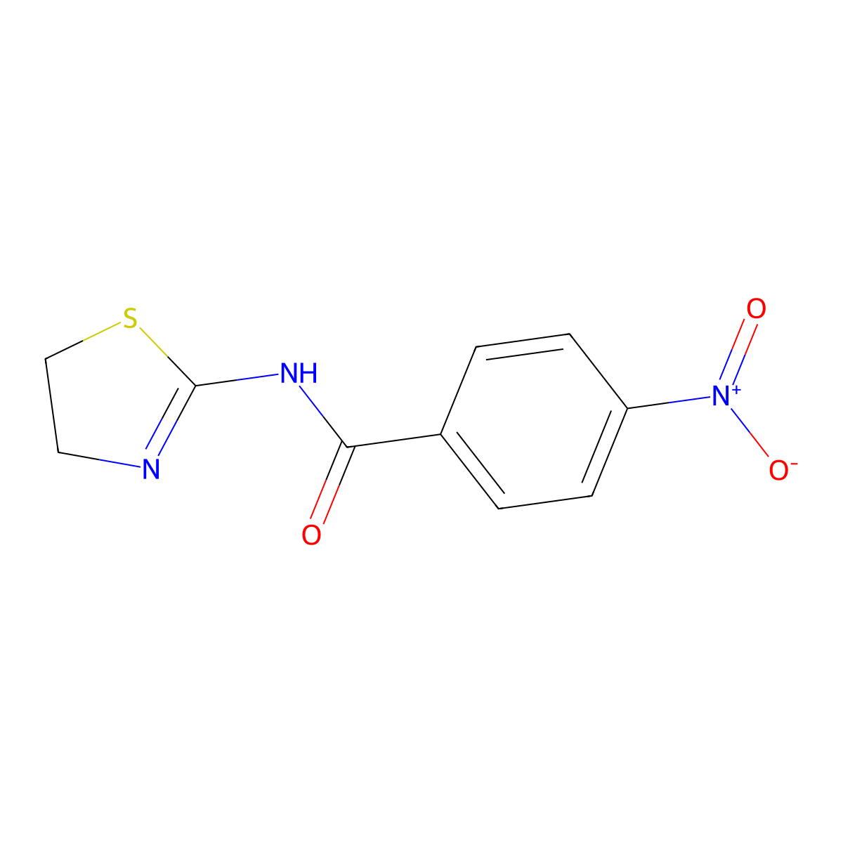 N-(4,5-dihydro-1,3-thiazol-2-yl)-4-nitrobenzamide molecular structure, CAS 7239-08-9