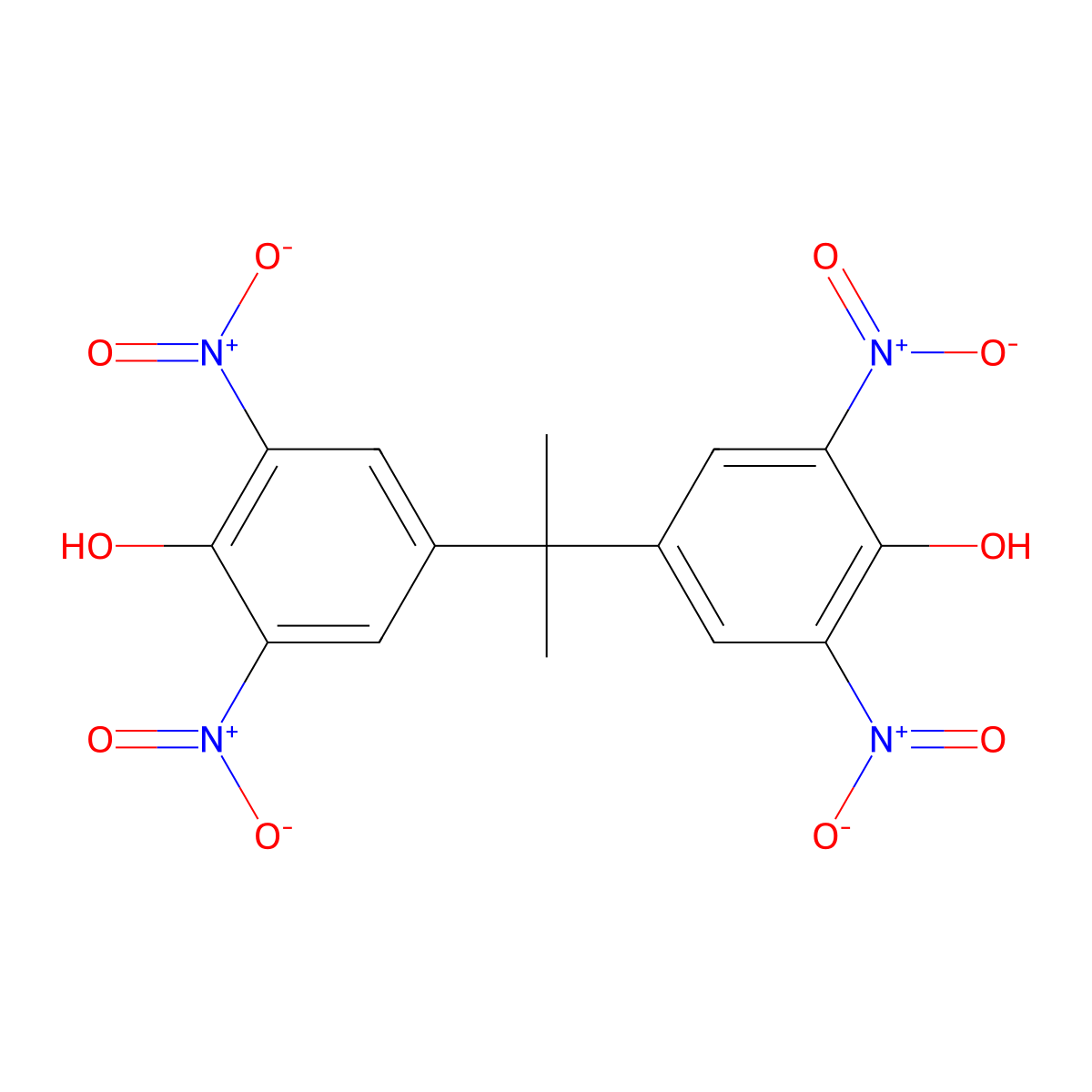 4-[2-(4-Hydroxy-3,5-dinitrophenyl)propan-2-yl]-2,6-dinitrophenol molecular structure, CAS 7239-54-5