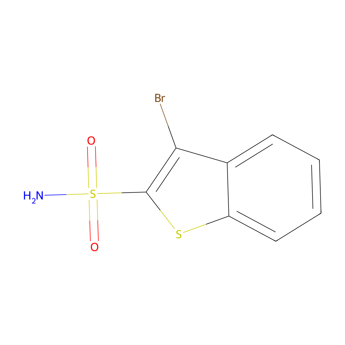 3-Bromo-1-benzothiophene-2-sulfonamide molecular structure, CAS 72395-34-7
