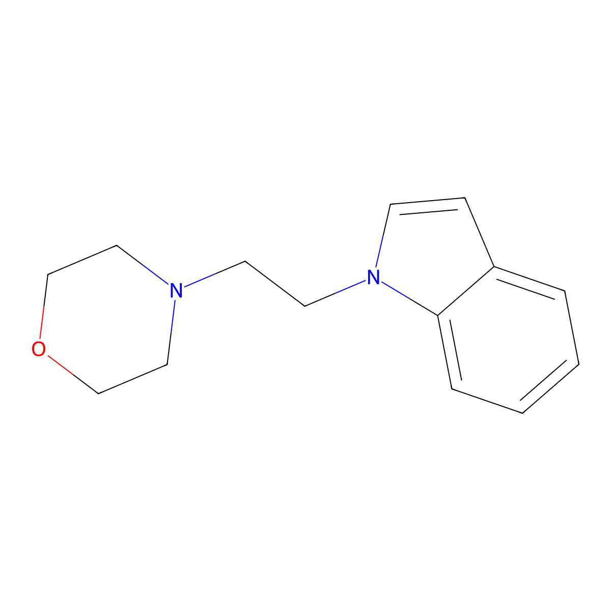 4-(2-(1H-Indol-1-yl)ethyl)morpholine molecular structure, CAS 72395-48-3