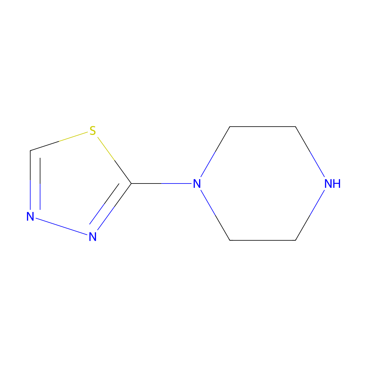 1-(1,3,4-Thiadiazol-2-YL)piperazine molecular structure, CAS 72396-58-8