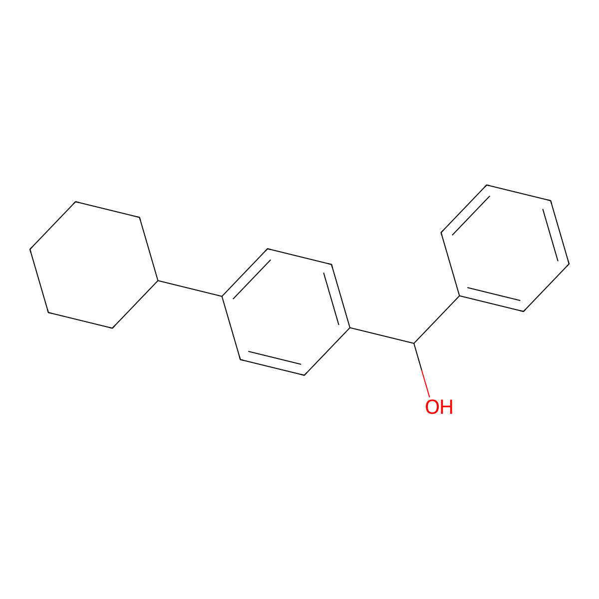 (4-Cyclohexylphenyl)(phenyl)methanol molecular structure, CAS 72396-97-5
