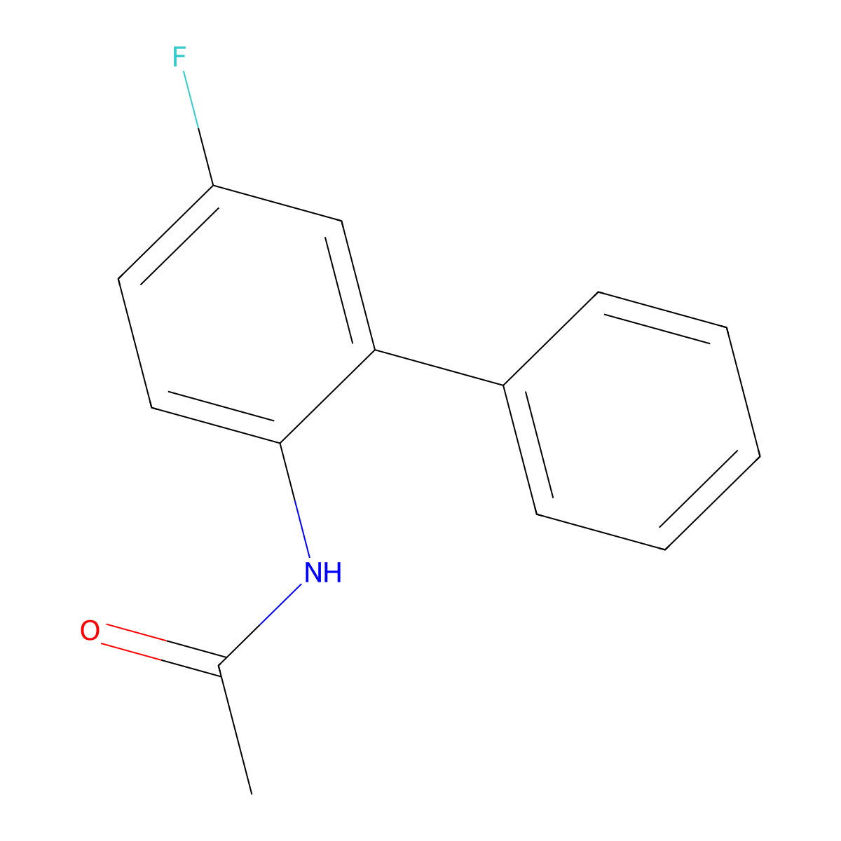 N-{5-fluoro-[1,1'-biphenyl]-2-yl}acetamide molecular structure, CAS 724-20-9