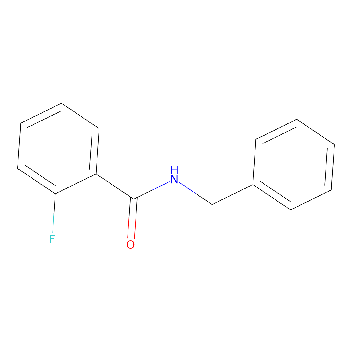 N-benzyl-2-fluorobenzamide molecular structure, CAS 724-37-8