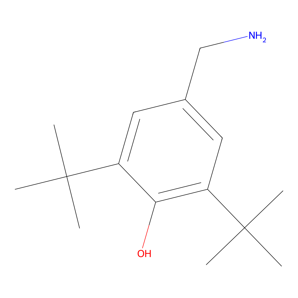 3,5-DI-Tert-butyl-4-hydroxybenzylamine molecular structure, CAS 724-46-9