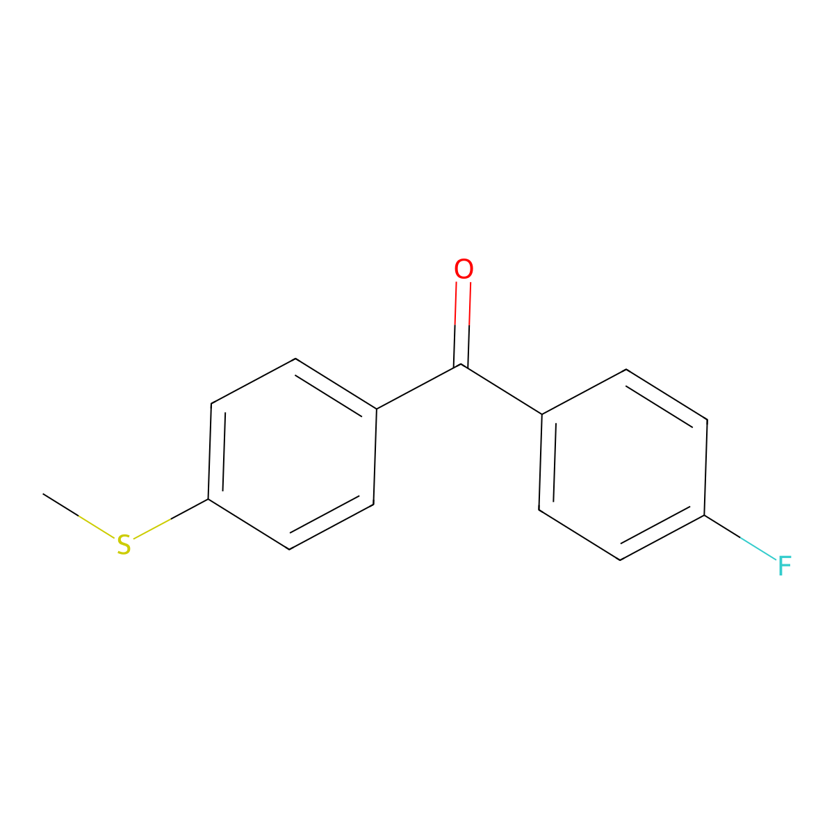 (4-Fluorophenyl)(4-(methylthio)phenyl)methanone molecular structure, CAS 724-88-9
