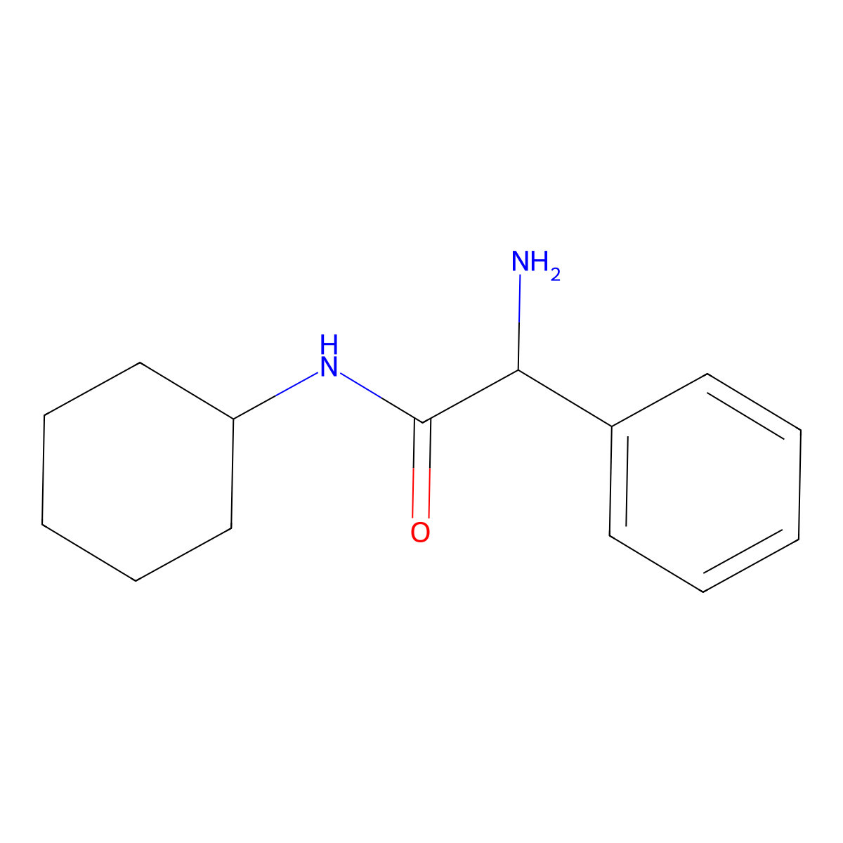 2-amino-N-cyclohexyl-2-phenylacetamide molecular structure, CAS 724-90-3